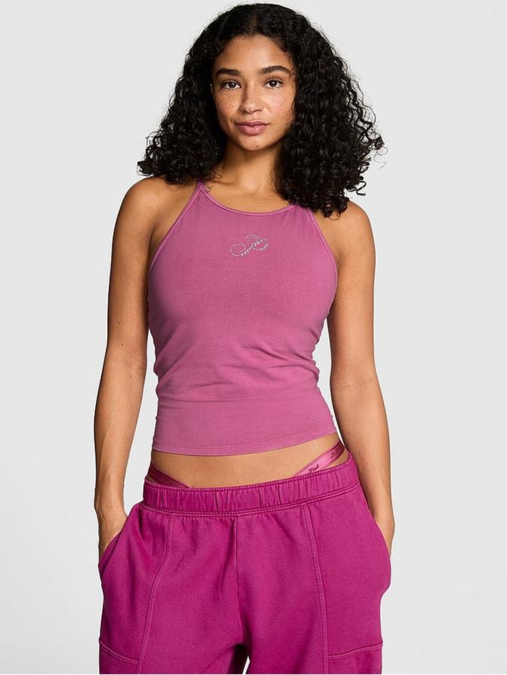NWT Pink High Neck Bra Tank | Size Large
